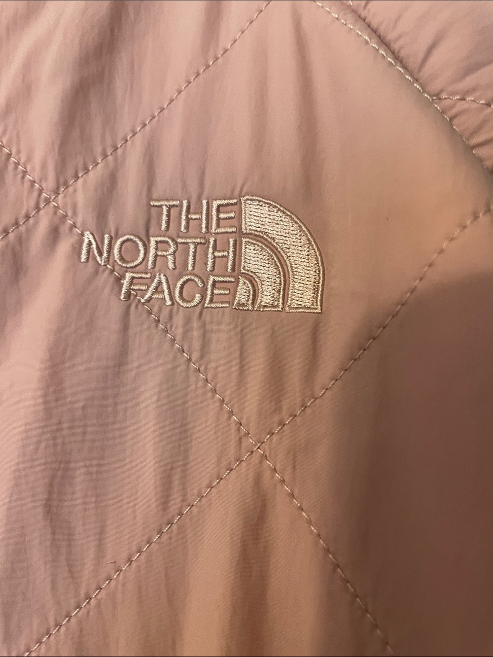 The North Face Pink and Cream Quilted Pullover Jacket - Picture 6 of 7